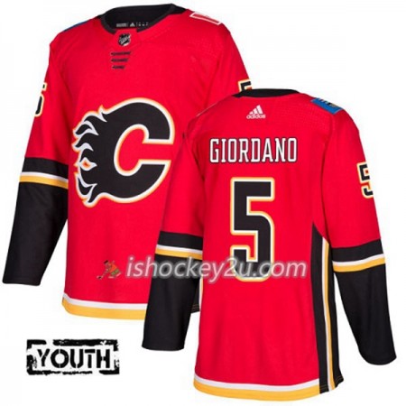 Børn NHL Calgary Flames Trøje Mark Giordano 5 Adidas 2017-2018 Rød Authentic